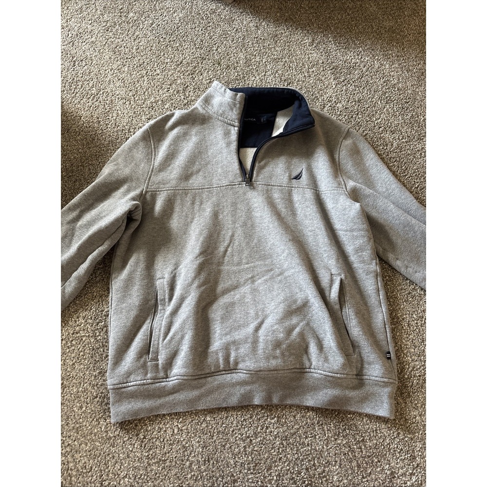 Nautica Half Zip Gray Pullover Size L